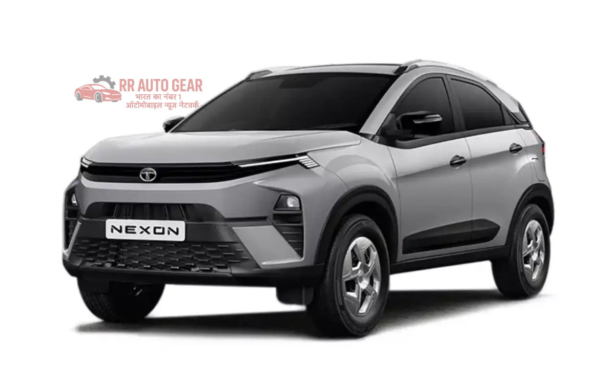 "Tata Nexon diesel SUV displayed with its bold front grille and headlamps."