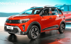 2025 Renault Triber facelift front view in Shadow Grey with new grille and LED DRLs