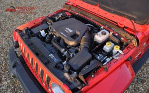 Jeep Wrangler with doors removed and roof off showcasing open-air freedom