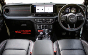 Jeep Wrangler with doors removed and roof off showcasing open-air freedom