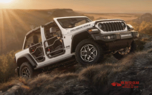 Jeep Wrangler with doors removed and roof off showcasing open-air freedom