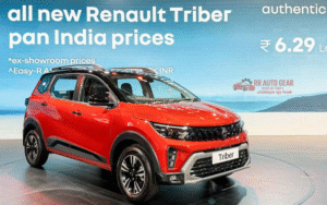 2025 Renault Triber facelift front view in Shadow Grey with new grille and LED DRLs