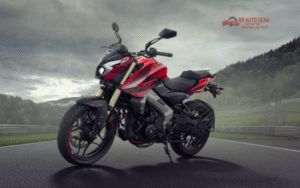 Front view of Bajaj Pulsar NS400Z showing aggressive LED headlamp and muscular fuel tank